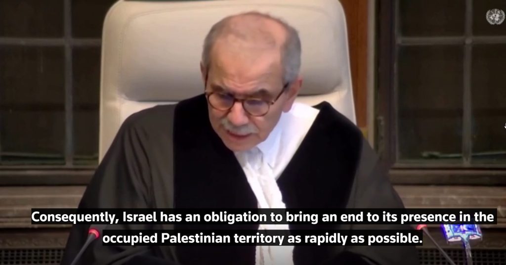 ICJ Court Proceedings - International Court of Justice session addressing settlement legality