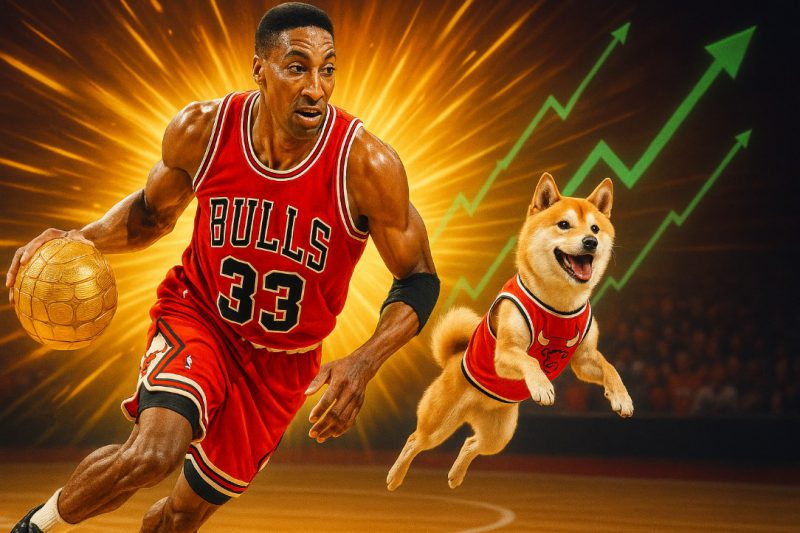 Shiba Inu Playing Basketball with Scottie Pippen