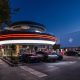 Tesla diner with Tesla cars