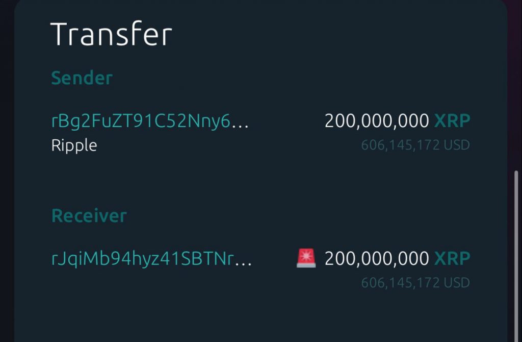 Ripple Transfer Transaction Details