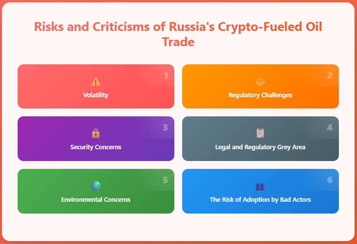 Risks and Criticisms of Russia's Crypto-Fueled Oil Trade