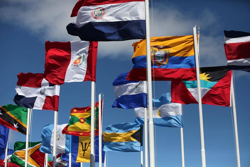 latin america summit flags