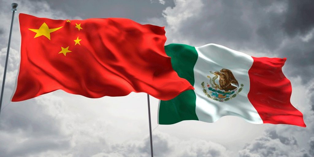 mexico china flags