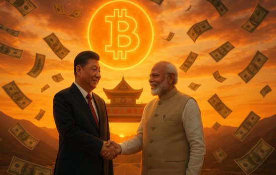 Xi Jinping and Narendra Modi shaking hands