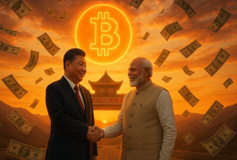 Xi Jinping and Narendra Modi shaking hands