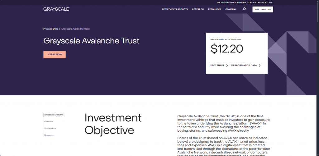 Grayscale Avalanche Trust Overview