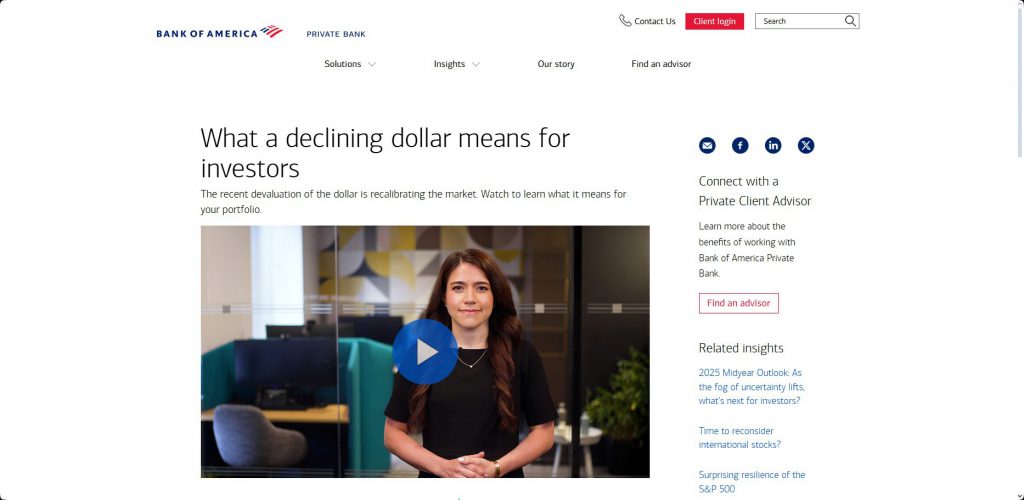 BOA declining dollar video analysis