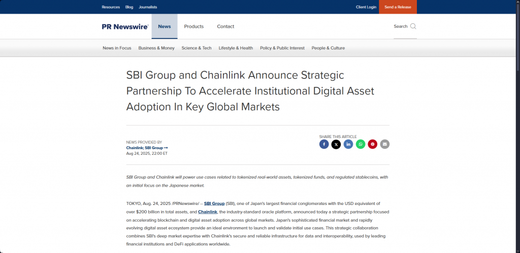 SBI Group Chainlink Partnership