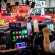 Digital payment screen in Hong Kong taxi