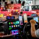 Digital payment screen in Hong Kong taxi