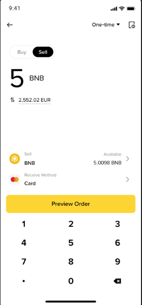 How to sell crypto to your card on Binance
