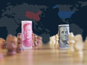 China yuan uS dollar playing chess