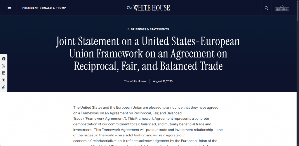 White House official joint statement framework document