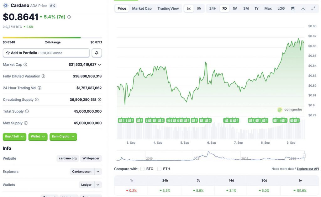 Cardano rebound