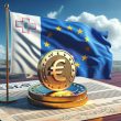 Malta flag in the wind covering the EU cryptocurrency under ESMA