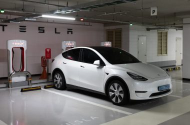 Tesla car parked