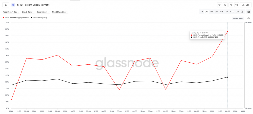 SHIB percent supply in profit chart