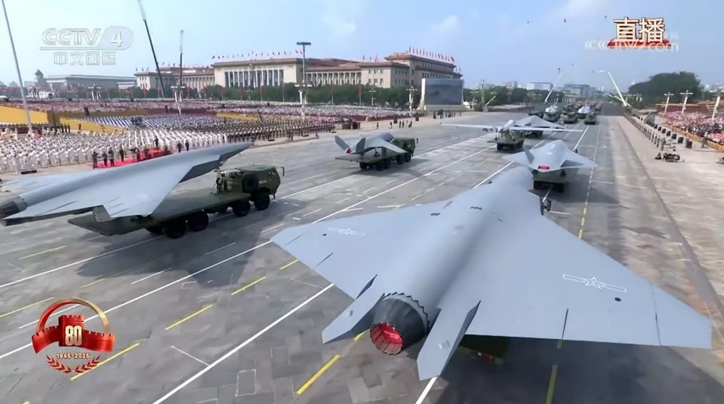 Chinese military aircraft display at National Day parade
