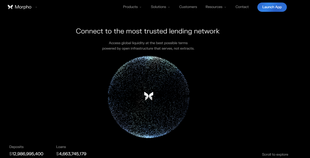 Morpho Protocol dashboard interface