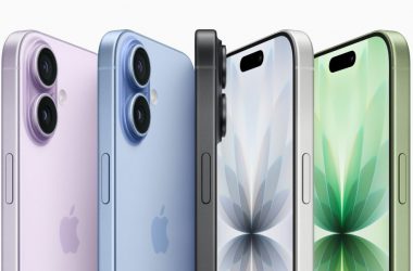iPhone 17 in multiple color options displayed in a fan arrangement
