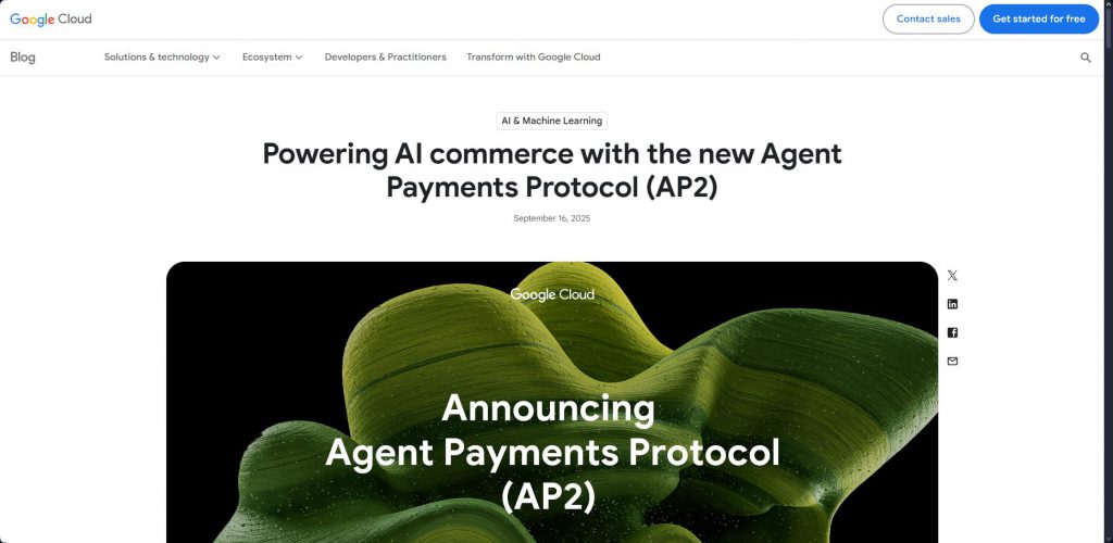 Mysten Labs SUI Google AP2 partnership announcement
