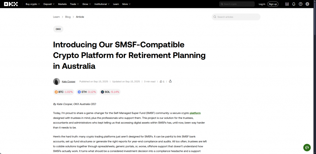 OKX Australia CEO Kate Cooper announcement