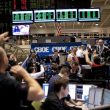 Cboe trading floor with Bitcoin logo overlay showing active derivatives trading