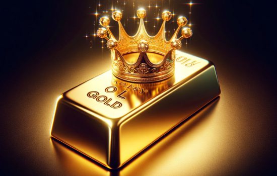 gold bar wearing a crown