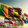 Sri Lanks Panama Kenya flags