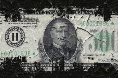 Tattered usd bill