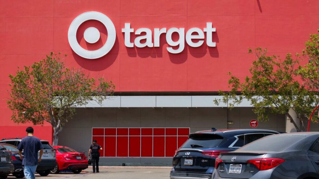Target entrance with cars
