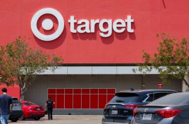 Target entrance with cars