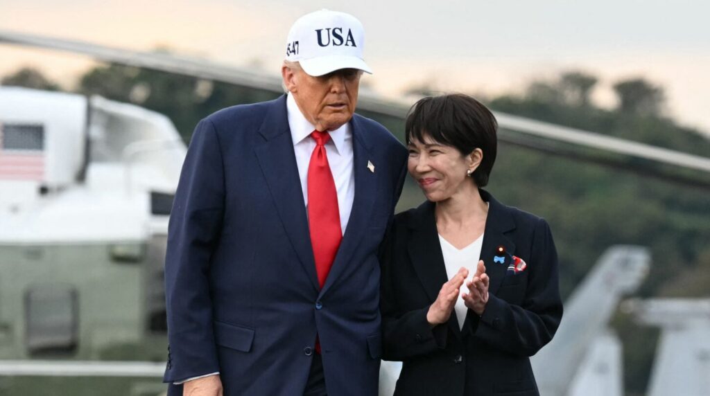 Trump and Takaichi before signing ceremony