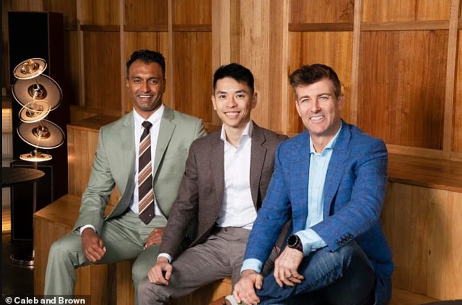 Jackson Zeng alongside Caleb and Brown leadership team members