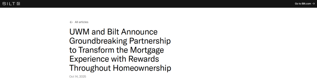 UWM and Bilt partnership announcement
