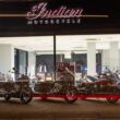 Indian Motorcycle dealership storefront with bikes on display
