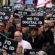 UK population protesting Digital ID rollout