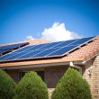 solar panels on the roof houses