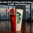 Starbucks coffee cup showing ownership split between Boyu Capital and Starbucks