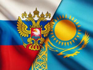 Kazakhstan Russia Flags