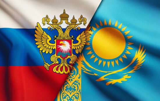Kazakhstan Russia Flags