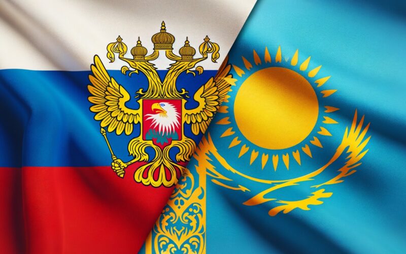 Kazakhstan Russia Flags