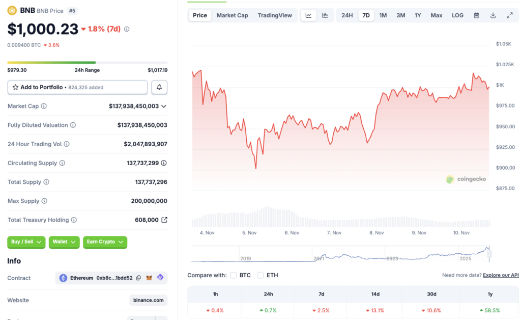 Binance BNB coin rally