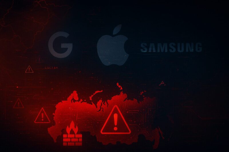 Russia Targets Google, Apple, Samsung Shutdown