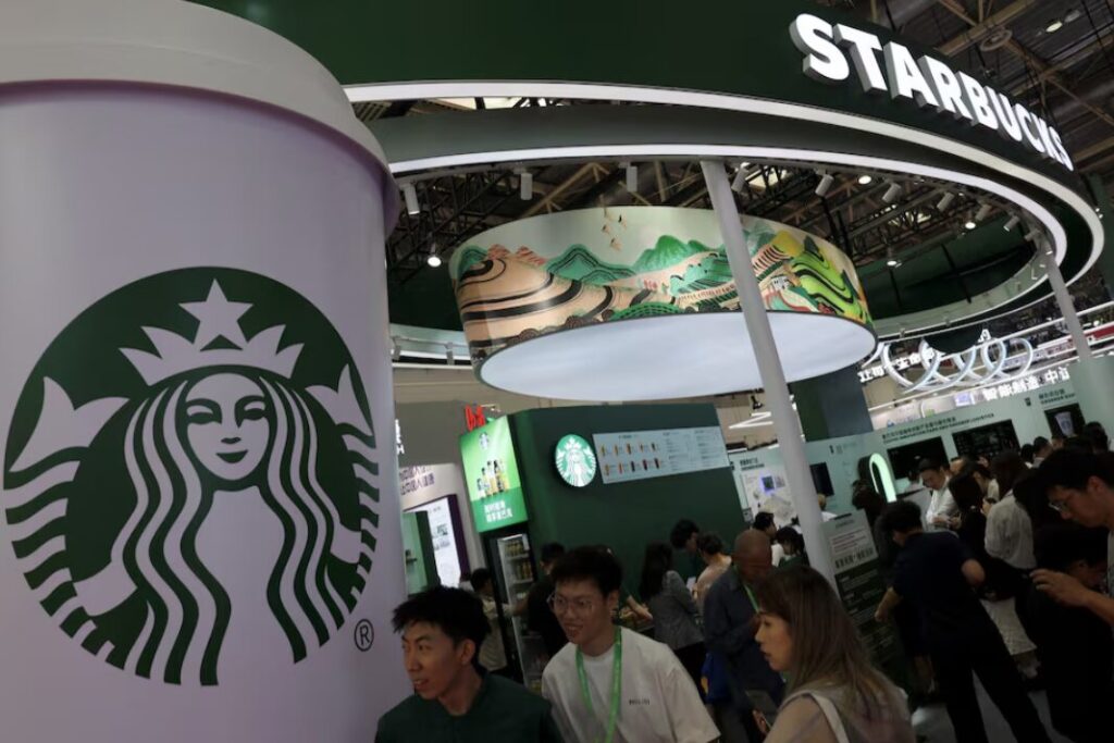 Starbucks branded booth at Chinese retail expo