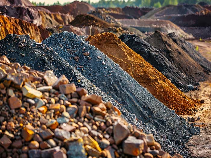 mounds of rare earth minerals