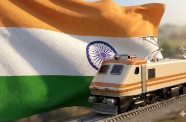 Train Railway India Flag