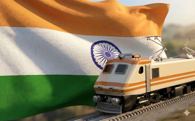 Train Railway India Flag