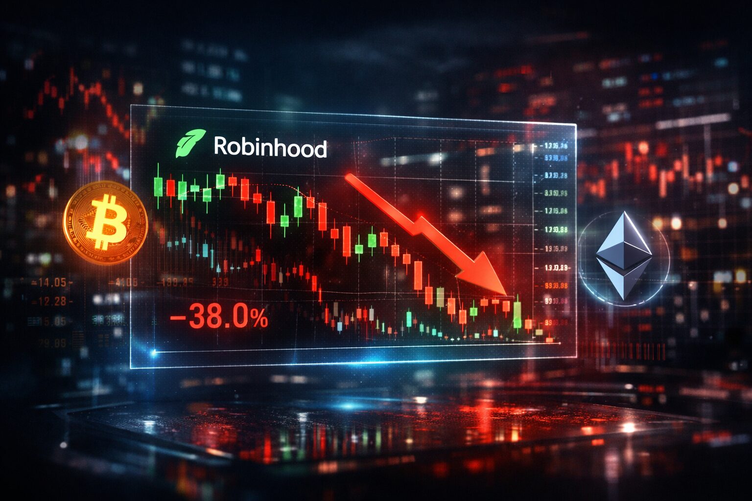 Robinhood Stock Falls as Crypto Revenue Drops 38%