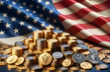 US Flag Gold and Silver Coins